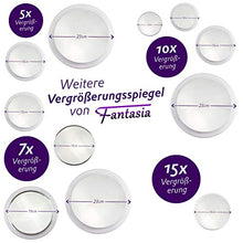 Fantasia - Specchio ad ingrandimento 5x, con 3 ventose, in plastica, ø 23 cm