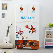 ZYJ Armadio Portatile, Cartone Animato Bambino Scimmia Armadio Giocattolo di plastica Armadio Armadio Bambino cassetto di stoccaggio per i Vestiti,4layers