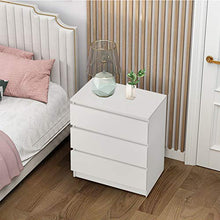 TUKAILAI, cassettiera per Camera da Letto, Comodino con cassetti in Legno, Comodino per Camera da Letto, Soggiorno, Bianco, 3 Dreawers