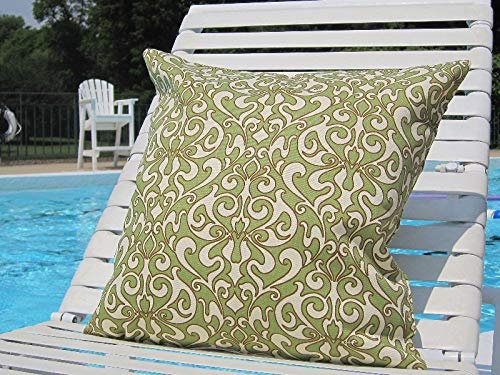 Toll2452 cuscini esterni verde all'aperto cuscini verde salotto all'aperto cuscino verde 18x18 pollici esterno cuscino copertura del cuscino esterno divano cuscini coperture