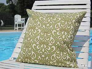 Toll2452 cuscini esterni verde all'aperto cuscini verde salotto all'aperto cuscino verde 18x18 pollici esterno cuscino copertura del cuscino esterno divano cuscini coperture