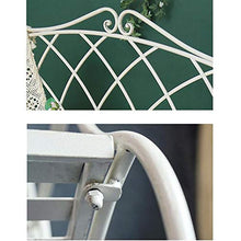 2 posti Panca da giardino da esterno Posti a sedere in terrazza，Retro decorazione del cortile in ferro battuto Panchine del parco,Panca in metallo con schienale e struttura portaoggetti