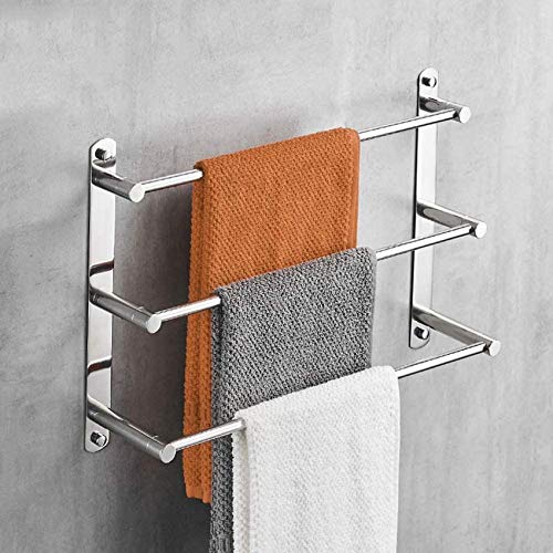 Chunjiao Asciugamani a 3 Piani in Acciaio Inossidabile, portasciugamani da Bagno Scaffale da Bagno Allungato portasciugamani da Bagno portasciugamani da Bagno supporti-30cm Porta Asciugamani/mensola