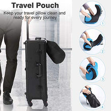 ZJM Cuscino da Viaggio, Memoria di Cotone A Forma di U Travel Office Volo Cuscino per Soddisfare Le Diverse Sleeping Postura Cuscino Portatile,Blu