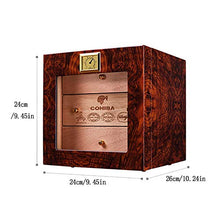WRJY Umidificatore per sigari Alcool Naturale Legno di Cedro Verniciato a Pianoforte Armadietto antiumidità per sigari Traspirante Cassetto a Tre Strati Igrometro Esterno capacità 50