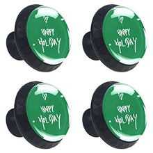 [4 pz]Cassettiera in vetro trasparente con viti per cucina, comò, armadietto, bagno, armadio, con citazione verde Happy Holiday.