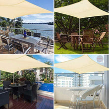 Mioke Tenda da Vela Parasole Ombreggiante Rettangolare 2 x 3m Impermeabile per Terrazza Campeggio Giardino Esterno (Beige)