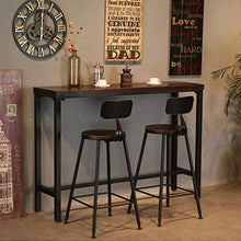 Sedia da Pranzo Sgabelli Alti  Sgabelli da bar quadrato / rotondo / in legno massello / seduta in pelle PU con schienale e gamba in ferro artistico, sedia da bar senza braccioli (altezza: 75 cm)