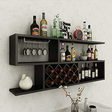 Porta Bottiglie da Vino Portabottiglie per Vino Legno parete cremagliera del vino, bottiglie di vino e Calici Bicchieri, bagagli for la cucina, sala da pranzo, Bar, Wine Cellar Scaffale per Vino Porta