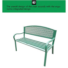 panchina per il tempo libero in metallo per uso domestico, panchina per parco all'aperto con schienale cavo con struttura in ghisa, panchina decorativa per terrazza con portico per mobili da esterno