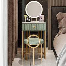 ZRN Tavolo da Trucco Tavolino Vinaty per Appartamento Piccolo, toeletta con Specchio Illuminato e Sgabello Elegance, scrivania da Trucco per Studenti, Ragazze e Donne