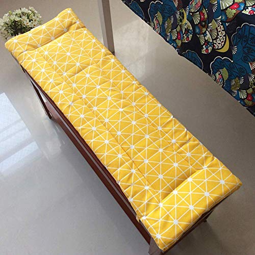 DIELUNY Cuscino per Sdraio Cuscino per Panca da Patio Cuscino per sedili da Esterno per Interni Materasso Divano reclinabile Cuscini per sedie a Dondolo Traspiranti Giallo 35x100cm (14x39In)