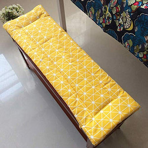 DIELUNY Cuscino per Sdraio Cuscino per Panca da Patio Cuscino per sedili da Esterno per Interni Materasso Divano reclinabile Cuscini per sedie a Dondolo Traspiranti Giallo 35x100cm (14x39In)