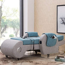 HYYQG Poltrona Letto Singolo,Soggiorno Divano Pigro Poltrona con Schienale Alto Altoparlante Bluetooth MP3 Massaggio A Vibrazione Cuscino da Giardino per Esterni Sedile, Blue