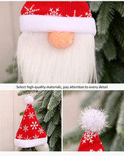 QiChan 6 Pezzi Coperchio Decorativo per Bottiglia di Vino di Natale, Adorabili gnomi di Natale Coperchio per Bottiglia di Vino, Sacchetti per Bottiglie di Cappello di Babbo Natale (Rosso e Grigio)