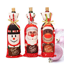 HEALLILY 3 Pezzi Copri Bottiglia di Vino di Natale Borse Pupazzo di Neve Bottiglie di Vino di Babbo Natale Borse Sacchetti Bottiglie di Renna Vestiti per Le Vacanze Decorazione della