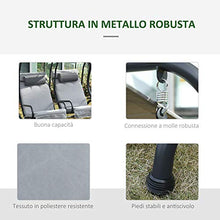 Outsunny Dondolo da Giardino 2 Posti con Sedute Separate e Tetto Parasole, Acciaio e Poliestere, 170x136x170cm Grigio