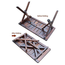XZQ Tavolo E Sedie Pieghevoli Set Panca da Giardino in Legno Barbecue da Esterno Patio Party Campeggio Portatile A Tre Pezzi Buco Umbrella 4-6 Persone (Color : Brown, Size : 110 * 60 * 65cm)