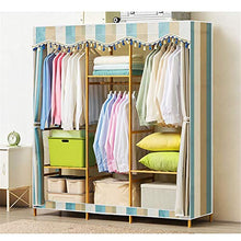 Guardaroba Semplice Grande camera da letto di legno portatile armadio Free Standing di immagazzinaggio dei vestiti di sicurezza con aste appendiabiti - 168x43x164cm Design Robusto e Stabile