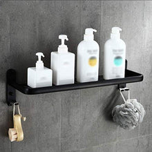 WDGNY mensola da bagno a parete Doccia Mensole con Portasciugamani Spazio Alluminio Foratura Bagno Mensola Quadrato Accessori 0914