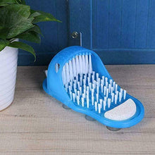 Di sicurezza a Pedale Doccia Scrubber Cleaner Massager Spa Esfoliante Rondella di Lavaggio Pantofola (blue)