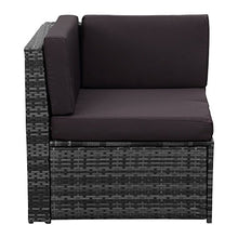 IKAYAA 7pcs Ammortizzata Esterna Divano Mobili da Giardino Patio Set Ottomano Angolo Divano Componibile in Vimini Mobili in Rattan TUV Test Report