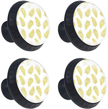 Modello di foglie d'oro Pomelli per Porta Set di 4 Pomelli per Mobili Manopole per Cassetti Cucina Armadio Vetro