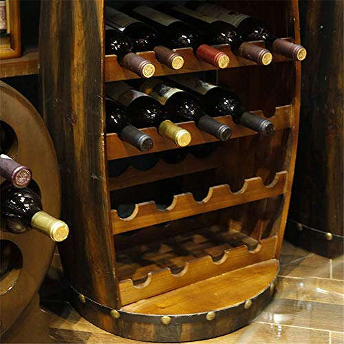 TIPSYTREE Cantinetta per Piano di Lavoro, Portabottiglie in Legno con Vassoio, Capacità 9 Bottiglie di Vino e 4 Calici, Cantinetta da Terra per Casa, Cucina, Bar, Cantina