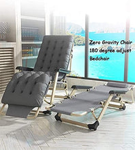 Azyq Sedia Reclinabile Pieghevole Zero Gravity Lounge Chair Oversize Xl, Sedie a Sdraio Cuscino in Cotone per Giardino Patio Esterno Lettini Prendisole Letto Reclinabile Caricamento Fino a 260Kg con