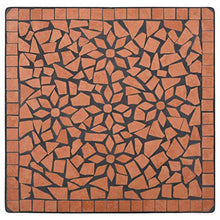 Oushome Set Bistrò 3 pz con Mosaico in Ceramica Terracotta