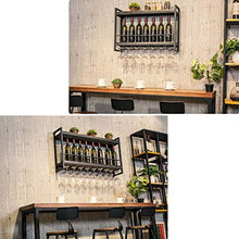 Armadietto del Vino Scaffale da Cucina Organizzazione Scaffale Industriale a Muro Loft Retro Ferro Metallo Scaffale per Vino, Bottiglia di Vino | Scaffale per Calice Portabottiglie Portabott