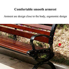 Panche da terrazza per panchine da giardino all'aperto, Panchina a doghe in legno massello anticorrosivo, Sedia da portico resistente alle intemperie con struttura in metallo schienale e braccioli