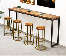 SZQ-Sgabelli da Bar Ferro Battuto di Legno Solido Sgabello, Round Restaurant Cafe Reception Sgabello Retro Style Stabile Pranzo Sgabello Sedia da Bar (Color : C, Size : 75CM)