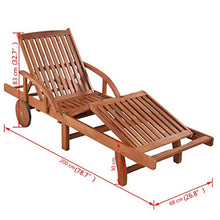 Festnight Lettino da Giardino Esterno Regolabile in Legno Massello con Cuscino,Sedia a Sdraio da Giardino Esterno in Legno Massello di Acacia con Cuscino 200x68x83cm