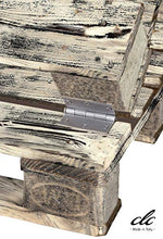 Divano divanetto 2 posti con Ruote, in Pallet EPAL per Esterno e Giardino -Made in Italy- Country, 120x80x78