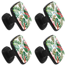 Tropical floral pattern background with exotic flowers Pomelli per Porta Set di 4 Pomelli per Mobili Manopole per Cassetti Cucina Armadio Vetro