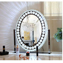 GUOJINE Specchi da Toeletta da Appoggio con Luci A LED, Touch Control Specchio for Trucco Grande con Dimmer, Specchio Cosmetico con Cornice in Acciaio Inossidabile