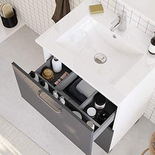 Randalsa Happy mobili 80 cm | Grigio | 81 x 91 x 46 cm | Mobile con 2 cassetti + lavabo in Ceramica