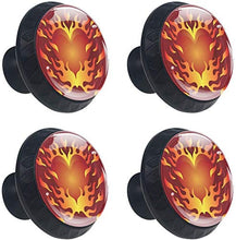 Flaming Love Heart Red Power Pomelli per Porta Set di 4 Pomelli per Mobili Manopole per Cassetti Cucina Armadio Vetro