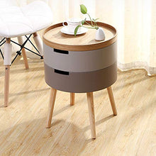 WALNUTA Comodino da Camera da Letto Piccolo Semplice Comodino Moderno Nordico per cameretta per Bambini Simpatico tavolino Rotondo Stretto con Doppio cassetto