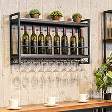 RUXMY Armadietto del Vino Organizzare la Cucina Portabottiglie in Metallo a Parete Portabottiglie in Legno retrò Portabottiglie in Vetro per Vino Mensole a Muro, 10 portabottiglie per Vino 18 Bicc