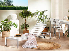 Beliani Lettino da Giardino Legno Bianco Struttura Alluminio Schienale Regolabile Nardo
