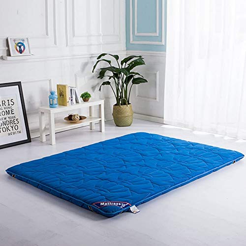 Tappetino Molto Spesso, Colonna vertebrale Infermieristica Letto futon Tradizionale Facile da trasportare33 dormQueen Taglia Unica per Ospiti-Blu 135x200cm (53x79 Pollici)