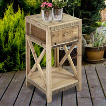 Nature by Kolibri - Comodino in legno, per camera da letto, con ripiano in legno, 60 x 30 x 30 cm (A x L x P)
