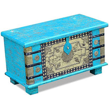 XINGLIEU Baule portaoggetti Blu, Baule portaoggetti in Legno, Tavolo supplementare, 80 x 40 x 45 cm