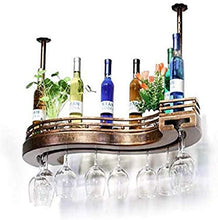 Y DWAYNE Portabottiglie per Vino Industriale a Parete Moderno portaoggetti in Metallo, portabottiglie da Appendere, portabottiglie per Vino Alto, cremagliera per Bar da cucina-80x30cm