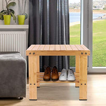 Sgabello in bambù con Bordi Lisci Sedia in bambù per Bagno, Camera da Letto, Giardino(25 * 40 * 33.5cm Large)