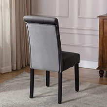Set di 2 sedie da sala da pranzo, con gambe in quercia, imbottite, per soggiorno, con schienale, grigio