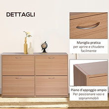 HOMCOM Scarpiera Salvaspazio Capacità 24 Ingresso e Camera da Letto Legno 120x24x81cm