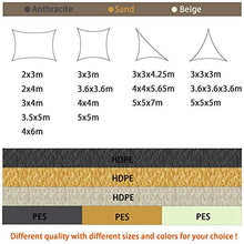 HENG FENG Vela Ombreggiante Tenda a Vela Triangolare HDPE 3.6 x 3.6 x 3.6 M Traspirante e Protezione Solare Anti UV per Esterni Giardino Verande Colore Sabbia